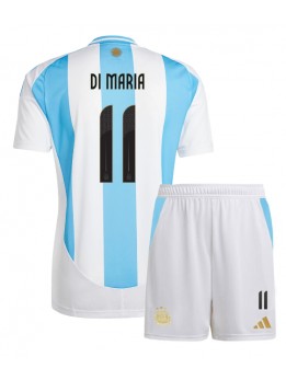 Argentinien Angel Di Maria #11 Heimtrikotsatz für Kinder Copa America 2024 Kurzarm (+ Kurze Hosen)